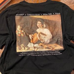 OFF-WHITE Slim Fit Caravaggio The Lute Player T-Shirt Black Men's from FW21